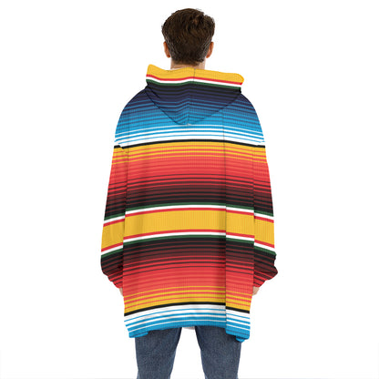 Ethnic Serape Blanket Pattern Print Hoodie Blanket