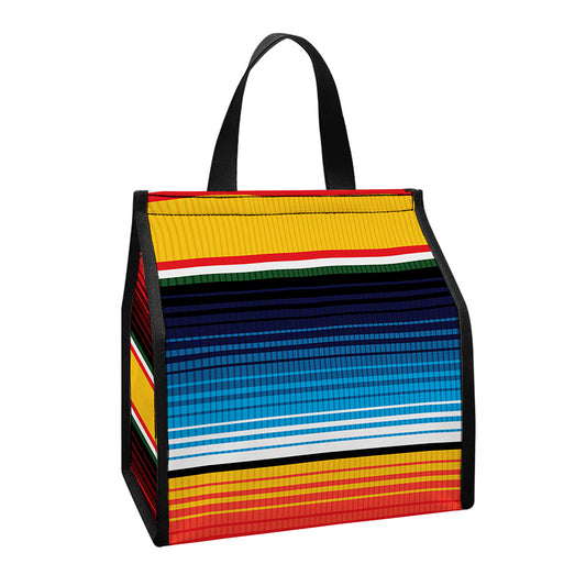 Ethnic Serape Blanket Pattern Print Insulated Lunch Tote