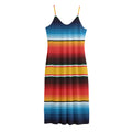 Ethnic Serape Blanket Pattern Print Jersey Midi Cami Dress