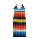 Ethnic Serape Blanket Pattern Print Jersey Midi Cami Dress