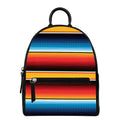 Ethnic Serape Blanket Pattern Print Leather Backpack