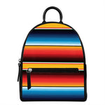 Ethnic Serape Blanket Pattern Print Leather Backpack