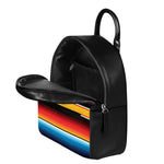 Ethnic Serape Blanket Pattern Print Leather Backpack