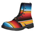 Ethnic Serape Blanket Pattern Print Lace-Up Boots