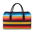 Ethnic Serape Blanket Pattern Print Leather Duffel Bag