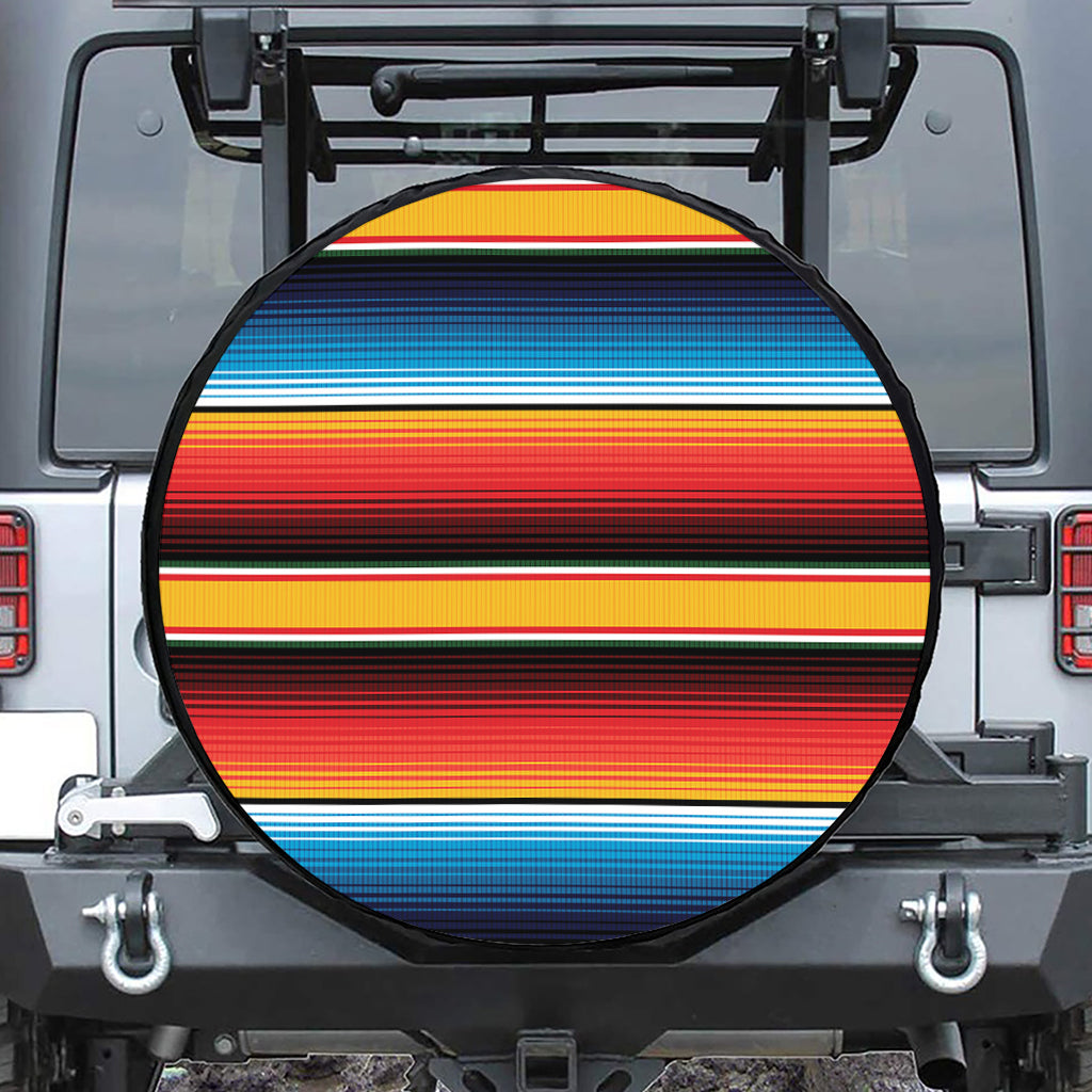 Ethnic Serape Blanket Pattern Print Leather Spare Tire Cover