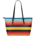Ethnic Serape Blanket Pattern Print Leather Tote Bag With Zipper