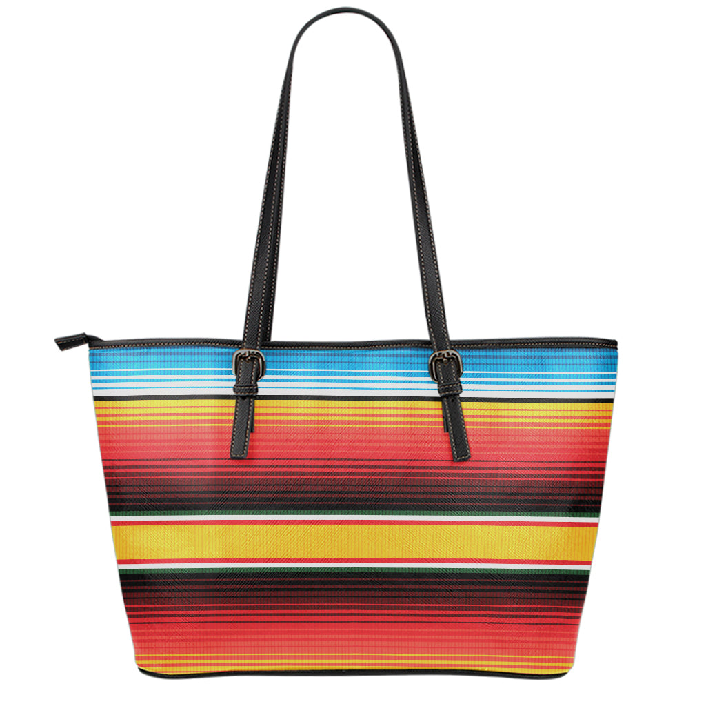 Ethnic Serape Blanket Pattern Print Leather Tote Bag