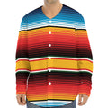 Ethnic Serape Blanket Pattern Print Long Sleeve Baseball Jersey