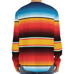 Ethnic Serape Blanket Pattern Print Long Sleeve Baseball Jersey