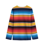 Ethnic Serape Blanket Pattern Print Long Sleeve Short Coat