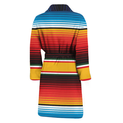 Ethnic Serape Blanket Pattern Print Men's Bathrobe
