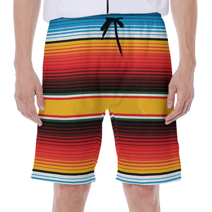 Ethnic Serape Blanket Pattern Print Men's Beach Shorts