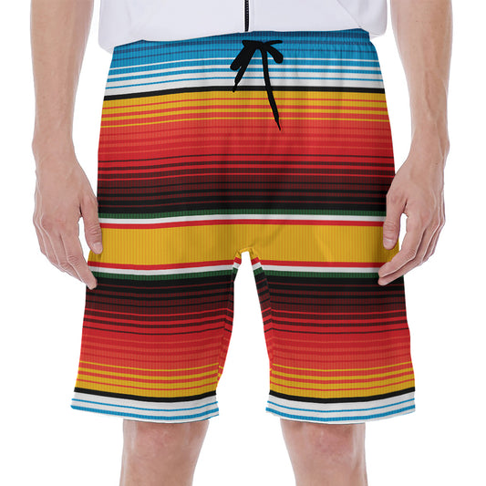 Ethnic Serape Blanket Pattern Print Men's Beach Shorts