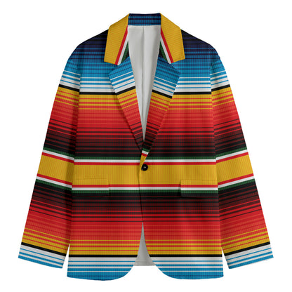 Ethnic Serape Blanket Pattern Print Men's Cotton Blazer