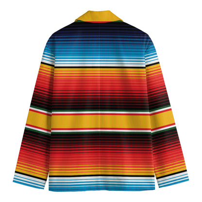 Ethnic Serape Blanket Pattern Print Men's Cotton Blazer