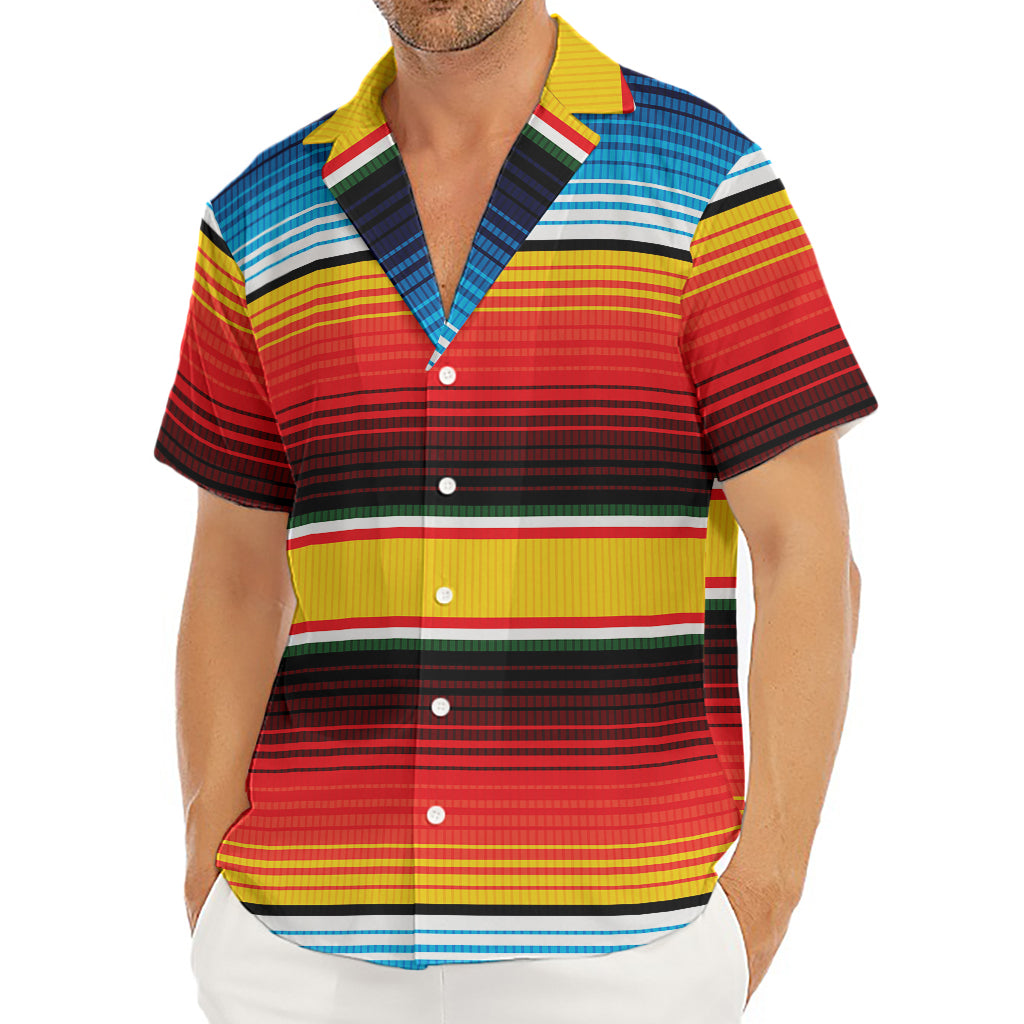Ethnic Serape Blanket Pattern Print Men's Deep V-Neck Shirt