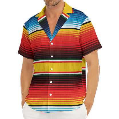 Ethnic Serape Blanket Pattern Print Men's Deep V-Neck Shirt