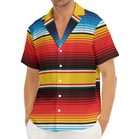 Ethnic Serape Blanket Pattern Print Men's Deep V-Neck Shirt
