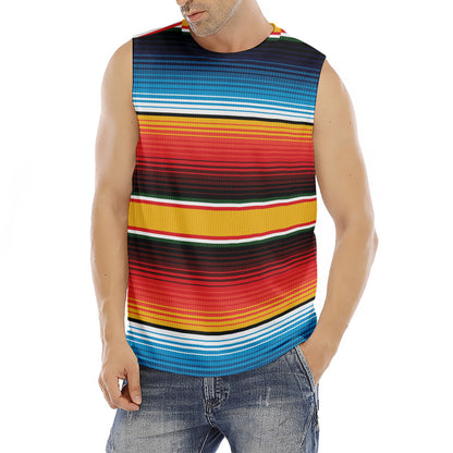 Ethnic Serape Blanket Pattern Print Men's Fitness Tank Top