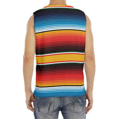 Ethnic Serape Blanket Pattern Print Men's Fitness Tank Top