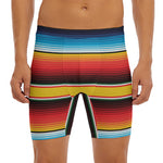 Ethnic Serape Blanket Pattern Print Men's Long Boxer Briefs