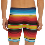 Ethnic Serape Blanket Pattern Print Men's Long Boxer Briefs