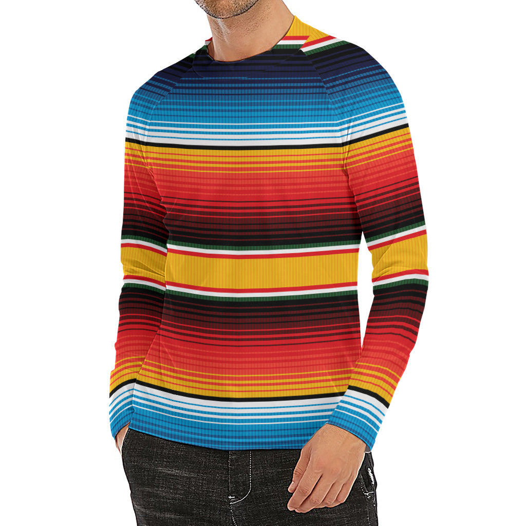 Ethnic Serape Blanket Pattern Print Men's Long Sleeve Rash Guard