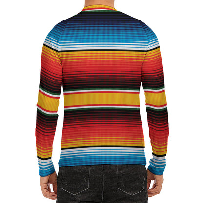 Ethnic Serape Blanket Pattern Print Men's Long Sleeve Rash Guard