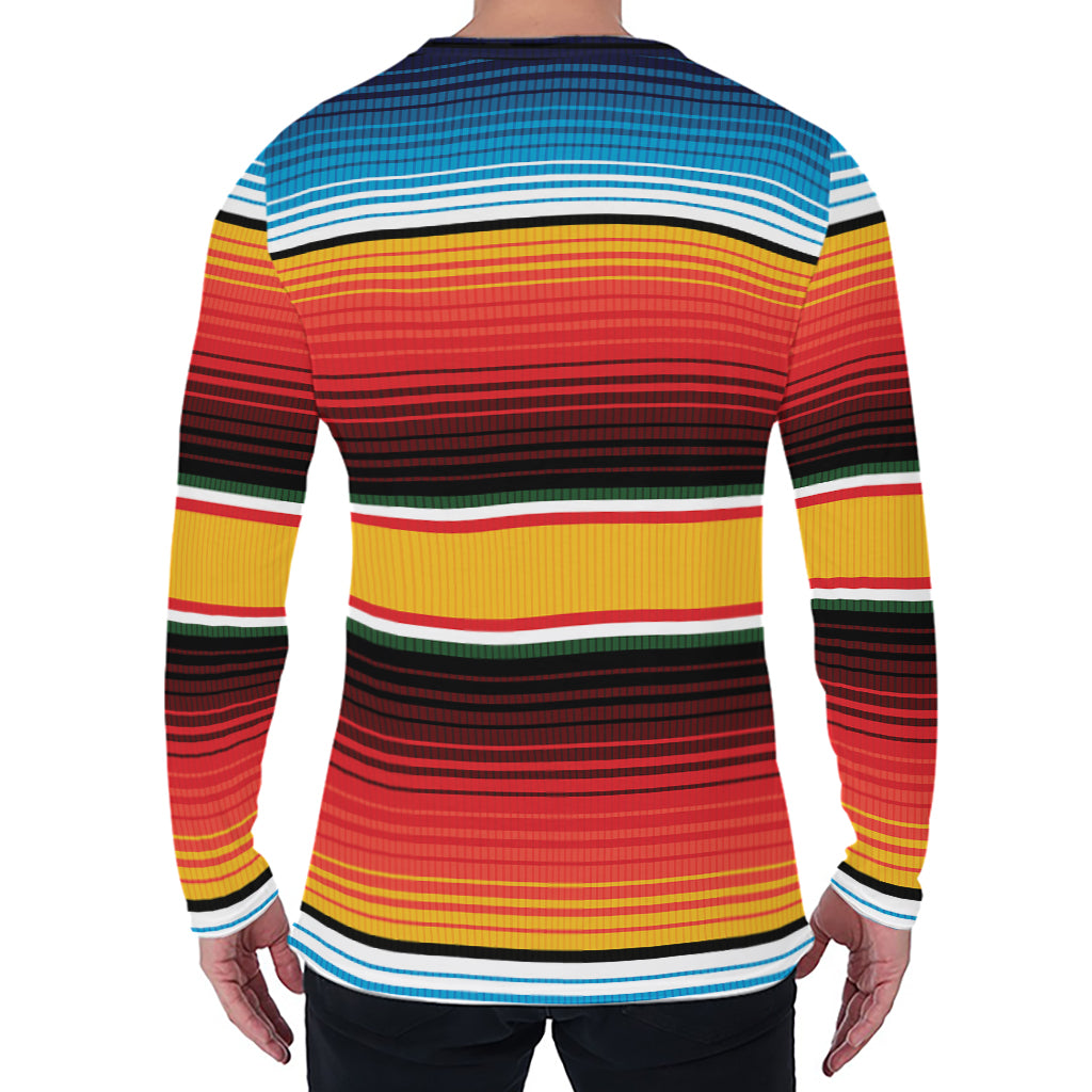 Ethnic Serape Blanket Pattern Print Men's Long Sleeve T-Shirt