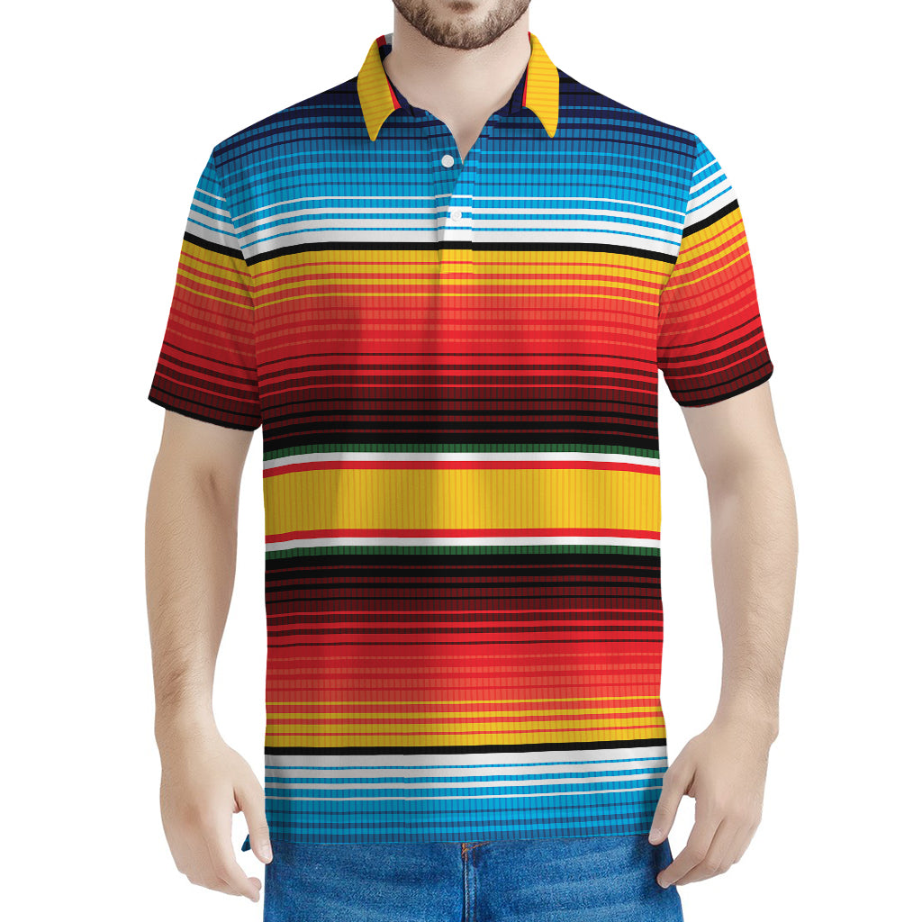 Ethnic Serape Blanket Pattern Print Men's Polo Shirt