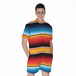Ethnic Serape Blanket Pattern Print Men's Rompers