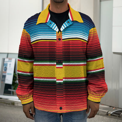 Ethnic Serape Blanket Pattern Print Men's Shirt Jacket