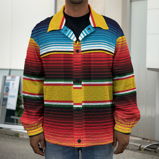 Ethnic Serape Blanket Pattern Print Men's Shirt Jacket