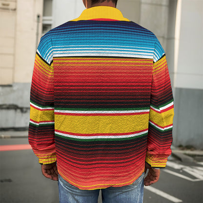 Ethnic Serape Blanket Pattern Print Men's Shirt Jacket