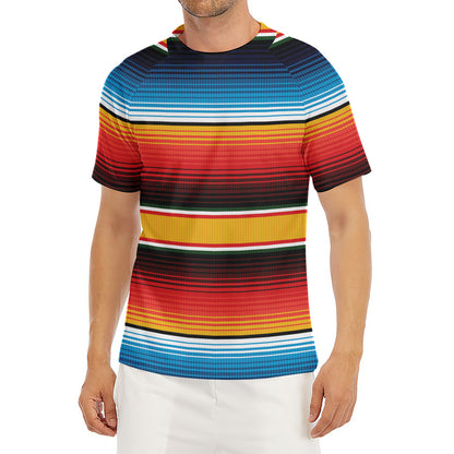 Ethnic Serape Blanket Pattern Print Men's Short Sleeve Rash Guard
