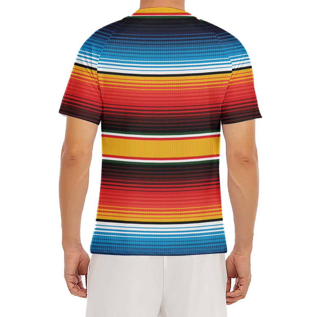 Ethnic Serape Blanket Pattern Print Men's Short Sleeve Rash Guard