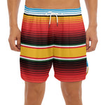 Ethnic Serape Blanket Pattern Print Men's Split Running Shorts