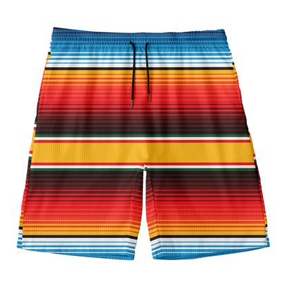Ethnic Serape Blanket Pattern Print Men's Swim Trunks