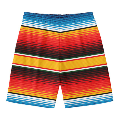 Ethnic Serape Blanket Pattern Print Men's Swim Trunks