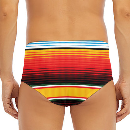 Ethnic Serape Blanket Pattern Print Men's Triangle Swim Briefs