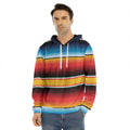 Ethnic Serape Blanket Pattern Print Men's Velvet Pullover Hoodie