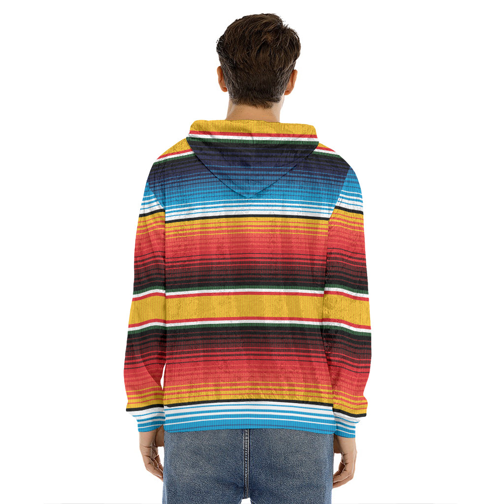 Ethnic Serape Blanket Pattern Print Men's Velvet Pullover Hoodie