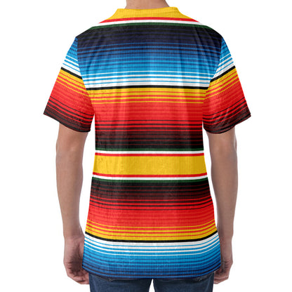 Ethnic Serape Blanket Pattern Print Men's Velvet T-Shirt