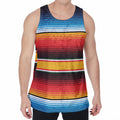 Ethnic Serape Blanket Pattern Print Men's Velvet Tank Top