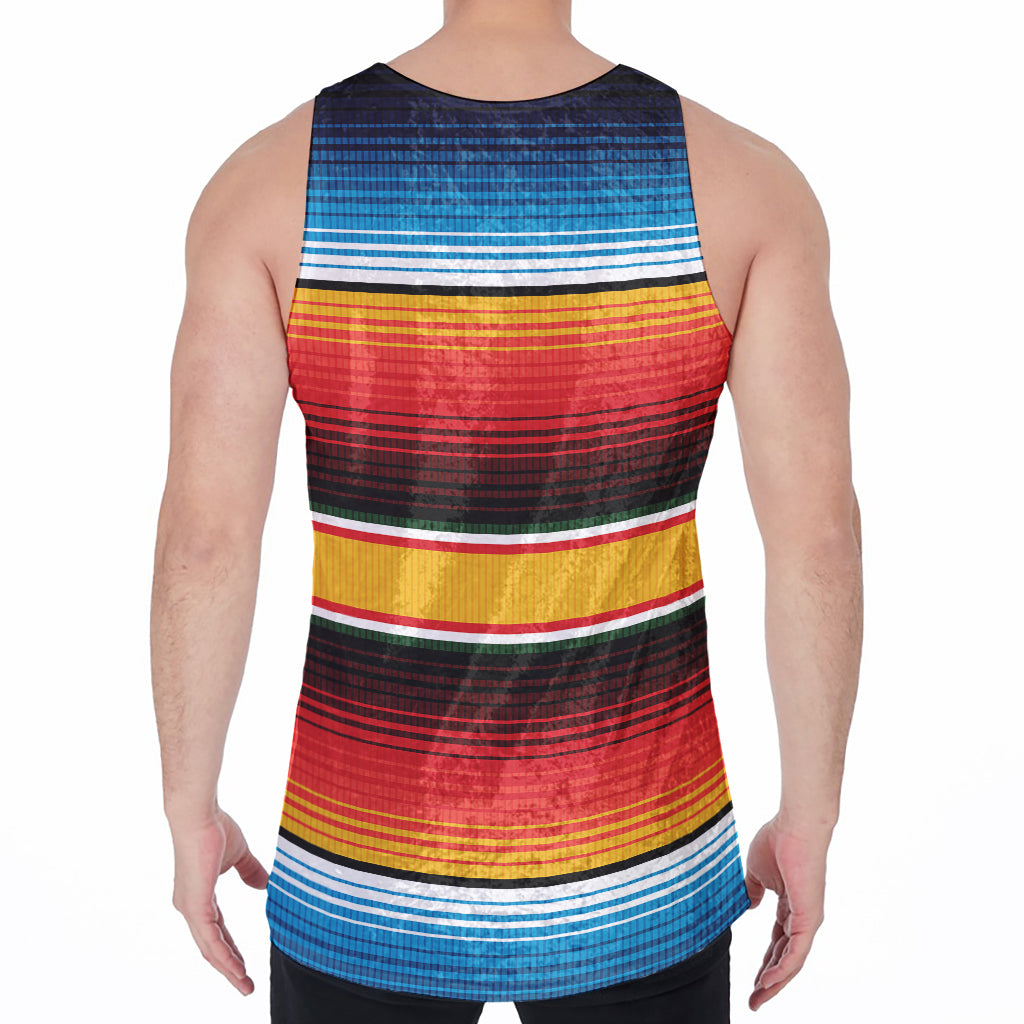 Ethnic Serape Blanket Pattern Print Men's Velvet Tank Top