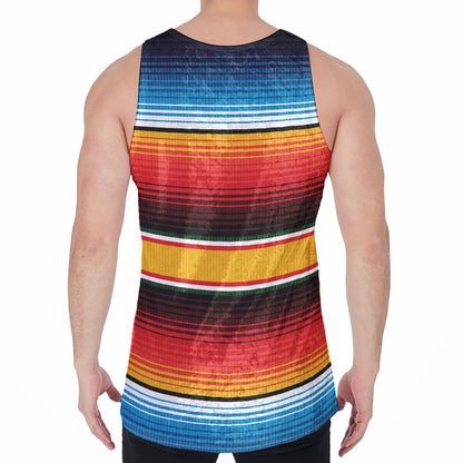 Ethnic Serape Blanket Pattern Print Men's Velvet Tank Top