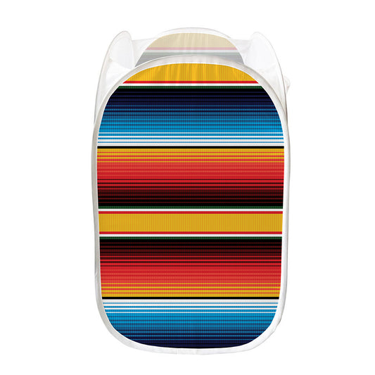 Ethnic Serape Blanket Pattern Print Mesh Laundry Hamper