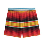 Ethnic Serape Blanket Pattern Print Mesh Shorts