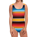 Ethnic Serape Blanket Pattern Print One Piece Swimsuit